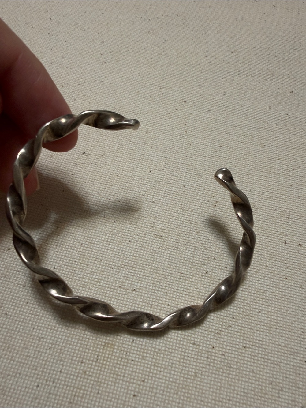 Sterling Silver Twisted Open Cuff Bracelet Not marked - Picture 7 of 16